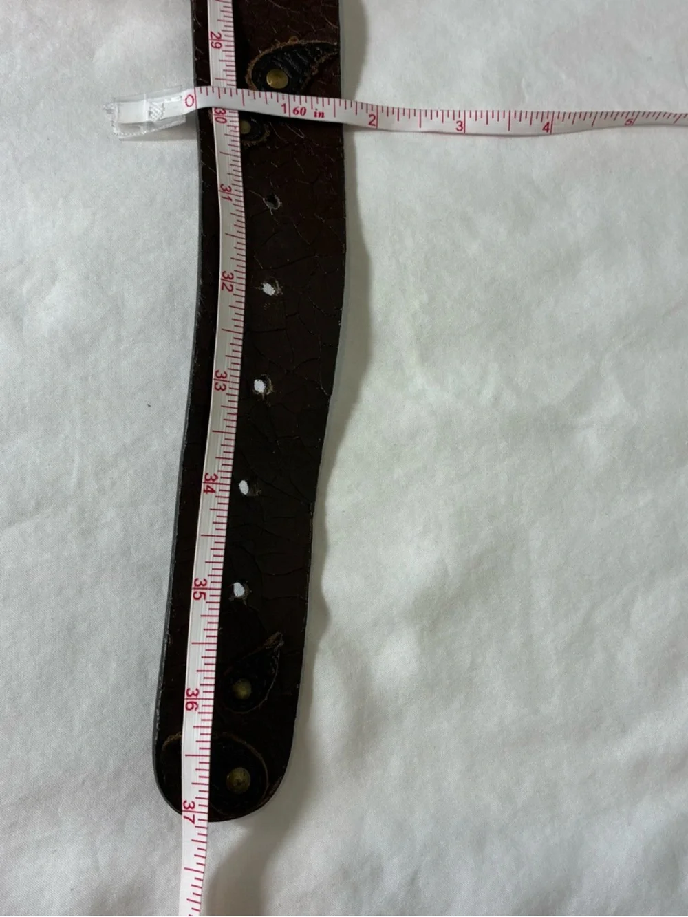 Chicos Womens belt Sz S Brown Genuine Leather Studded patchwork Brass Accents